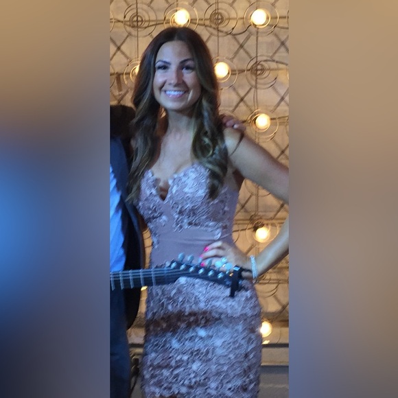 Beautiful Blush Dress with Lace Appliqué - Picture 3 of 4